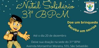 31º BPM promove campanha de Natal visando arrecadar brinquedos