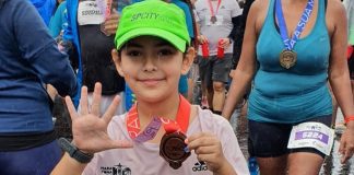 Garotinha de Lafaiete completa prova em maratona no RJ