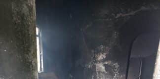 Bombeiros de Lafaiete combatem incêndio em residência no bairro Chapada