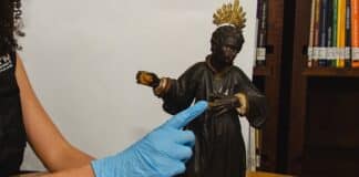 Peça sacra do século XVIII originária da Capela de Nossa Senhora da Soledade em Lobo Leite é resgatada após ser anunciada em site de leilões