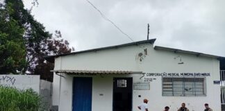 Sede da Corporação Musical Santa Matilde em Lafaiete sofre tentativa de furto; imagem de palhaço é deixada na parede
