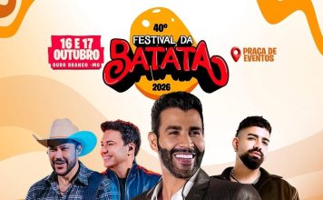 João Bosco & Vinícius, Dilsinho e Gustavo Lima serão atrações no Festival da Batata de Ouro Branco