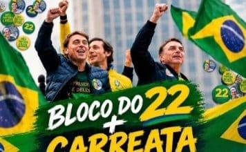 Nesta sexta tem Bloco do 22 em apoio a Flávio Bolsonaro em Lafaiete