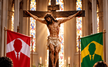 Jesus é crucificado nas igrejas durante as eleições?