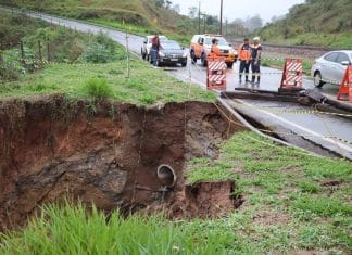Congonhas: Estrada Barnabé – Pires é interditada por conta de erosão na pista